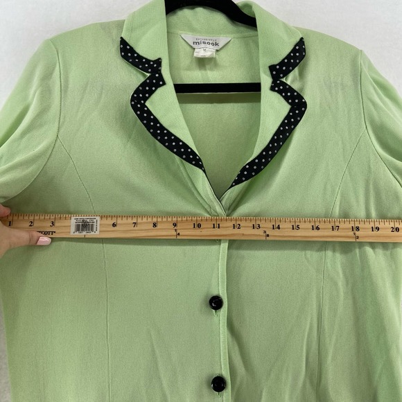 Exclusively‎ Misook Green Button Front Jacket Sz Medium - Picture 5 of 6